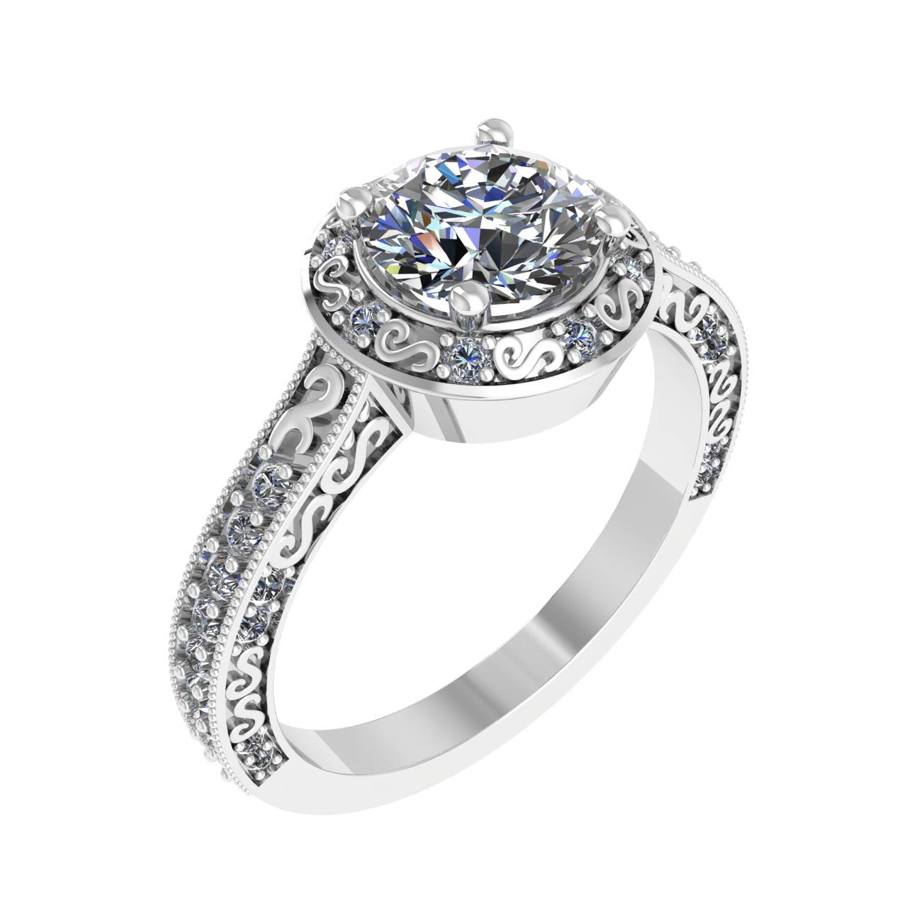 HALO 7.00mm ROUND ENGAGEMENT RING